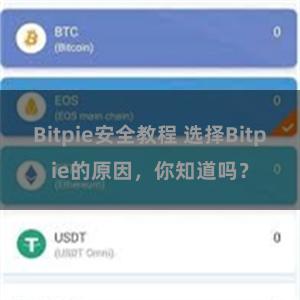 Bitpie安全教程 选择Bitpie的原因，你知道吗？