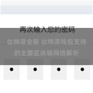 比特派全新 比特派钱包支持的主要区块链网络解析