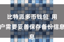 比特派多币钱包  用户需要妥善保存备份信息