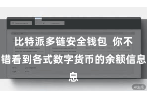 比特派多链安全钱包  你不错看到各式数字货币的余额信息